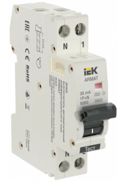 Автоматический выключатель дифференциального тока IEK ИЭК AR B06S 1N B20C030 ARMAT