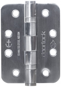 Дверные карточные скругленные петли Doorlock 74075 DL H102/76/2B/R/SSS