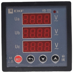 Цифровой вольтметр на панель EKF vd 723 PROxima SQ