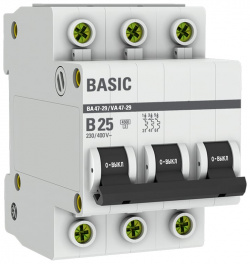 Автоматический выключатель EKF mcb4729 3 25 B ВА 47 29 Basic