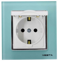 Одинарная розетка Vesta Electric FRZ00041016SIN Exclusive Blue