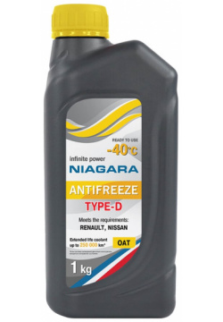 Охлаждающая жидкость NIAGARA 13001004058 Антифриз Type D 40  желтый