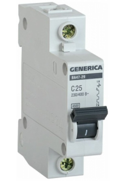 Автоматический выключатель GENERICA MVA25 1 025 C ВА47 29
