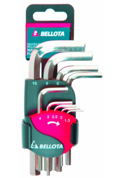 Набор никелированных ключей Bellota 64589N Allen и Torx