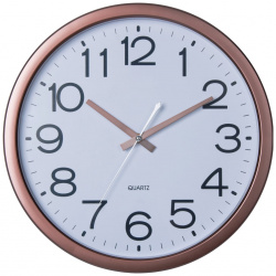 Круглые настенные бесшумные часы Apeyron PL2207 170 4 цвет медь  пластик диаметр 36 1 см