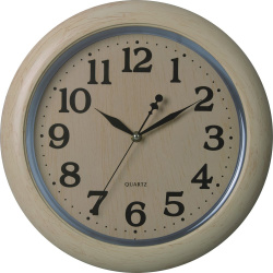 Круглые настенные бесшумные часы Apeyron PL2207 700 1 цвет бежевый  пластик диаметр 33 6 см