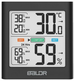 Цифровой термогигрометр BALDR  B0135TH BLACK