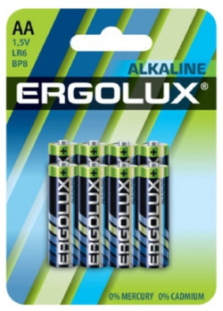 Батарейка Ergolux 14815 alkaline BL8 LR6