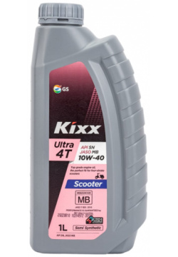 Полусинтетическое моторное масло для четырехтактных двигателей KIXX L5129AL1E1 Ultra 4T Scooter 10w 40 API SN  JASO MB
