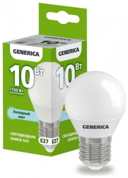 Светодиодная лампа GENERICA  LL G45 10 230 65 E27 G