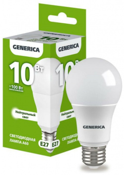 Светодиодная лампа GENERICA  LL A60 10 230 40 E27 G