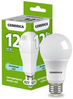 Светодиодная лампа GENERICA  LL A60 12 230 65 E27 G
