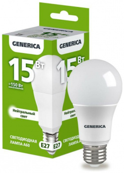 Светодиодная лампа GENERICA  LL A60 15 230 40 E27 G