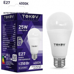 Светодиодная лампа TOKOV ELECTRIC  TKE A60 E27 25 4K