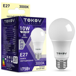 Светодиодная лампа TOKOV ELECTRIC  TKE A60 E27 10 3K