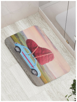 Противоскользящий коврик для ванной JOYARTY bath_422712 Сердце на машине