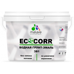 Водная грунт эмаль для металлических поверхностей MALARE 2036770786668 EcoCorr горький шоколад  1 кг