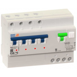 Автоматический выключатель дифференциального тока КЭАЗ 103476 4п C 16А 30мА тип A 6кА OptiDin VD63 УХЛ4