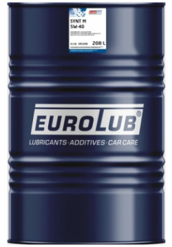 Моторное синтетическое масло EUROLUB 395208 SYNT M 5W 40 ACEA A3/B4 API SN/CF