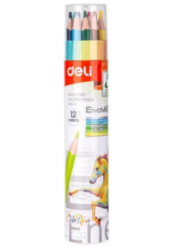 Цветные карандаши DELI 1504242 Enovation EC112 12