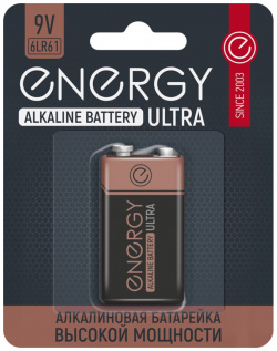 Алкалиновая батарейка ENERGY 105739 ultra 6lr61/1b