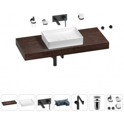 Комплект мебели для ванной комнаты с раковиной Wellsee 201017507 Genuine Tree