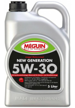 НС синтетическое моторное масло MEGUIN 6513 Megol Motorenoel New Generation 5W 30 SN C3