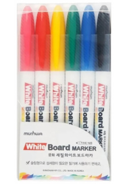 Пулевидный набор маркеров для белых досок Munhwa  FWBM6