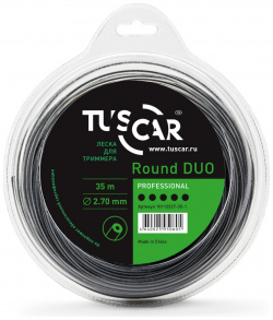 Леска для триммера TUSCAR 10112527 35 1 Round DUO Professional
