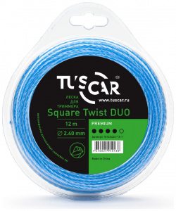 Леска для триммера TUSCAR 10142424 12 1 Square Twist DUO Premium
