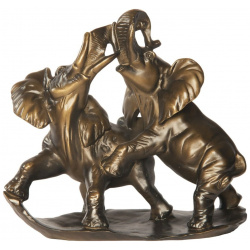 Статуэтка BOGACHO 22050/бронзовый Играющие слоны