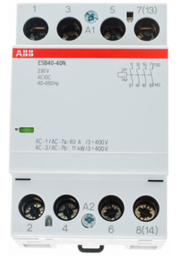 Модульный контактор ABB 1SAE341111R0640 40А АС 1  4НО катушка 230В AC/DC
