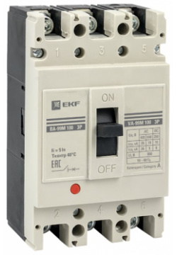 Автоматический выключатель EKF mccb99 4P5In100 80m ВА 99М PROxima