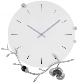 Настенные часы BOGACHO 45021/серебристый Орхидея Виви