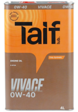 Синтетическое моторное масло TAIF 211022 VIVACE 0W 40