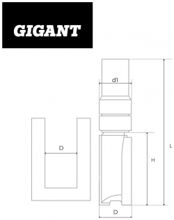 Кромочная прямая фреза Gigant  GC 0023
