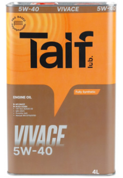 Синтетическое моторное масло TAIF 211026 VIVACE 5W 40