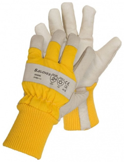Комбинированные кожаные утепленные перчатки S  GLOVES 31991 11 DOSSE резинка р