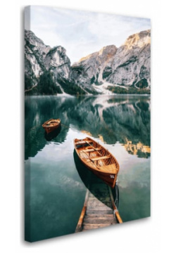 Постер (картина) Студия фотообоев 2436632 лодки в горном озере