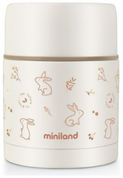 Детский термос для еды Miniland 89348 Natur Thermos Bunny зайчик