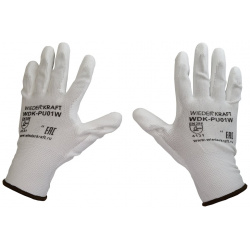 Легкие бесшовные защитные перчатки WIEDERKRAFT  WDK PU01W / XXL