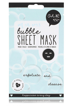 OH K  SHEET MASK BUBBLE Маска для лица пузырьковая очищающая и отшелушивающая OHKW54729
