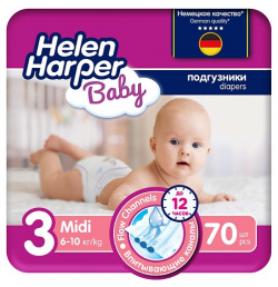 HELEN HARPER BABY Подгузники размер 3 (Midi) 6 10 кг 70 0 Хелен Харпер MPL030415