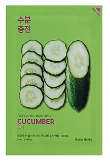 HOLIKA Маска для лица тканевая успокаивающая Pure Essence Mask Sheet Cucumber HOL010102