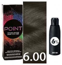 POINT Краска для волос  тон №6 00 Русый седых + Оксид 6% MPL063068