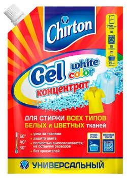 CHIRTON Гель концентрат для стирки всех типов белых и цветных тканей 750 MPL028365