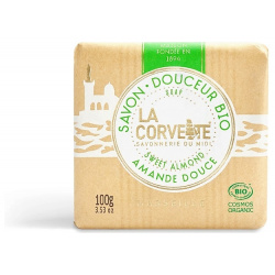 LA CORVETTE Мыло органическое для лица и тела (Молоко ослицы+ Виноградный персик+ Карите гранат+ Миндаль) Marseille Soap COR270607