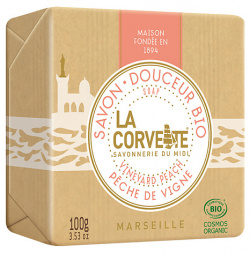 LA CORVETTE Мыло органическое для лица и тела Виноградный персик Marseille Vineyard Peach Soap COR470934