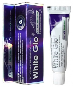 WHITE GLO Зубная паста 2в1 с ополаскивателем для полости рта  отбеливающая WGL000014