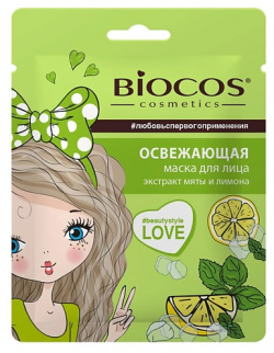BIOCOS Тканевая мacка для лица Освежающая Refreshing BCS000019